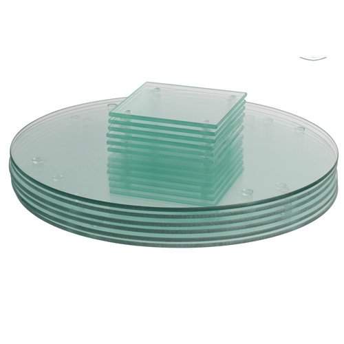 Harbour Housewares Round Glass Placemats & Coasters Set 30cm 12